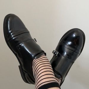 Black Monk Strap Shoes